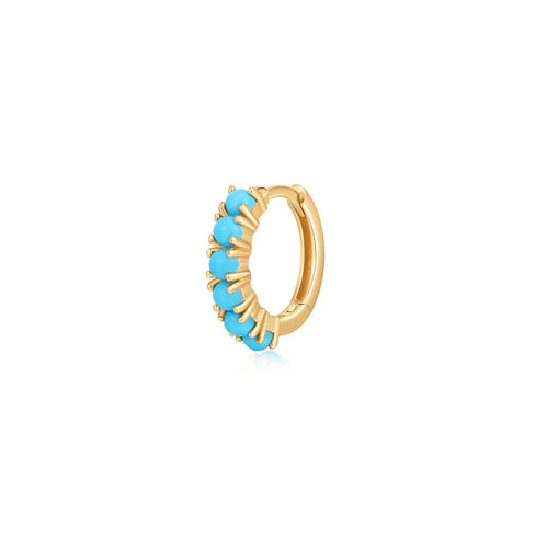 MARIA | Turquoise Single Huggie Hoop Hoops & Huggies AURELIE GI 