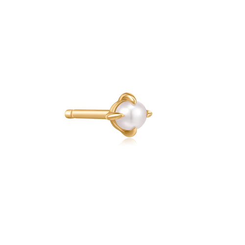 EVANGELINE | Single White Pearl Stud Earring Studs AURELIE GI 