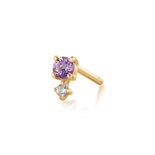Load image into Gallery viewer, FEBRUARY | Amethyst and White Sapphire Single Earring Earring Charms AURELIE GI 
