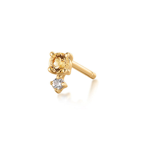 NOVEMBER | Citrine and White Sapphire Single Earring