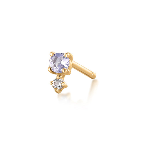 DECEMBER | Tanzanite and White Sapphire Single Earring Earring Charms AURELIE GI 