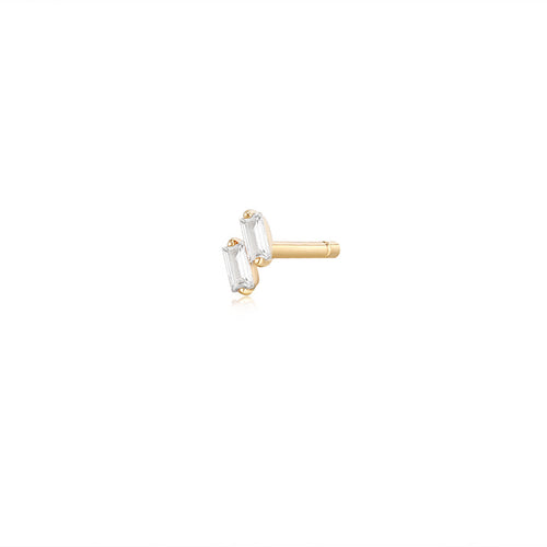 Devon | Baguette Duo White Sapphire Stud Studs AURELIE GI 