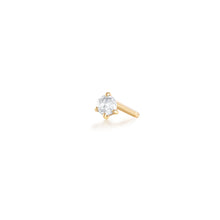 Load image into Gallery viewer, ROSALYN | Rose Cut White Sapphire Solitaire Stud Earring Earrings AURELIE GI Yellow Gold Single 
