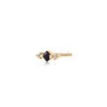 Load image into Gallery viewer, KIM | Black Spinel and White Sapphire Stud Earring
