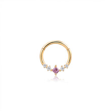 Load image into Gallery viewer, CHERIE | Amethyst and White Sapphire Clicker Hoop
