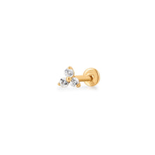 Load image into Gallery viewer, ALESSA | White Sapphire Triple Cluster Single Piercing Earring Studs AURELIE GI 
