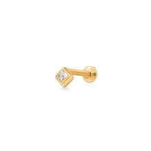 Load image into Gallery viewer, AZTECA | White Sapphire Square Pyramid Single Piercing Earring Studs AURELIE GI 
