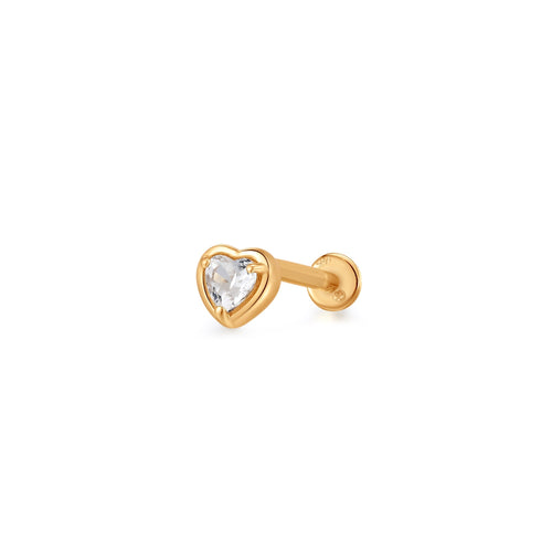 ARABELLA | White Sapphire Heart Single Piercing Earring Studs AURELIE GI 