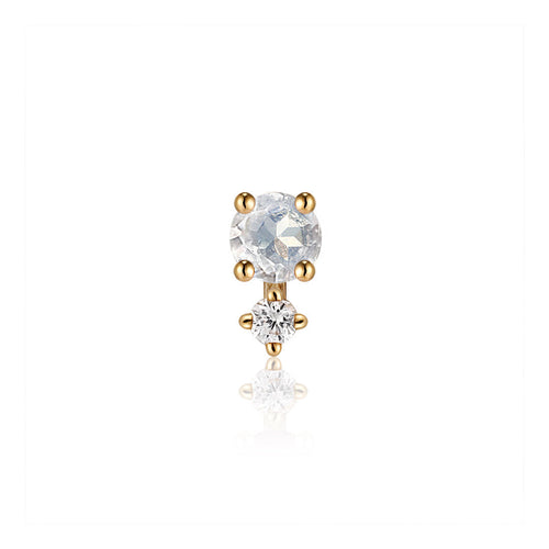 MARCH | Aquamarine and White Sapphire Piercing Earring Earrings AURELIE GI 