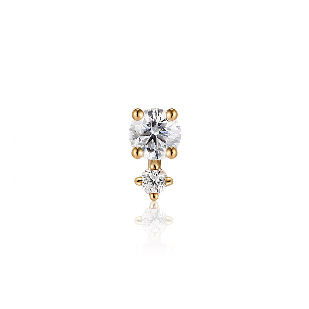 APRIL | Diamond Single Piercing Earring Earrings AURELIE GI Yellow Gold Single 