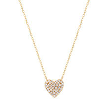 Load image into Gallery viewer, ELSIE | Diamond Pave Heart Necklace
