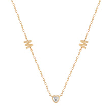 Load image into Gallery viewer, MAE | White Sapphire Mom Necklace Necklaces AURELIE GI Yellow Gold 
