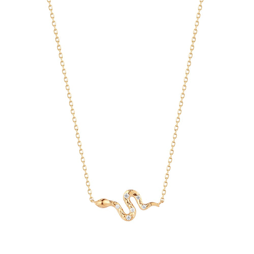 NEFERTITI | Diamond Snake Necklace Necklaces AURELIE GI 