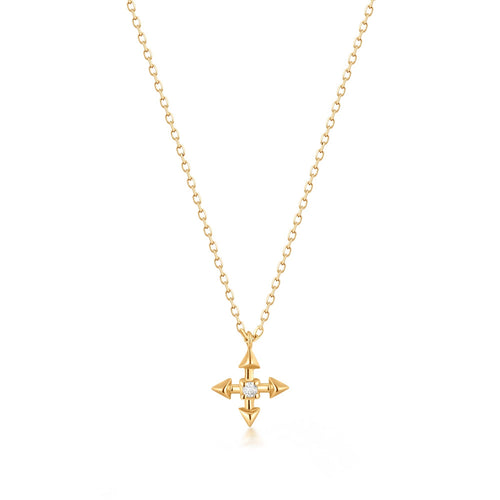 LIESE | Diamond 4-Pointed Cross Necklace Necklaces AURELIE GI 