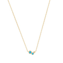 Load image into Gallery viewer, AMIRA | Turquoise &amp; White Sapphire Waterfall Necklace Necklaces AURELIE GI 
