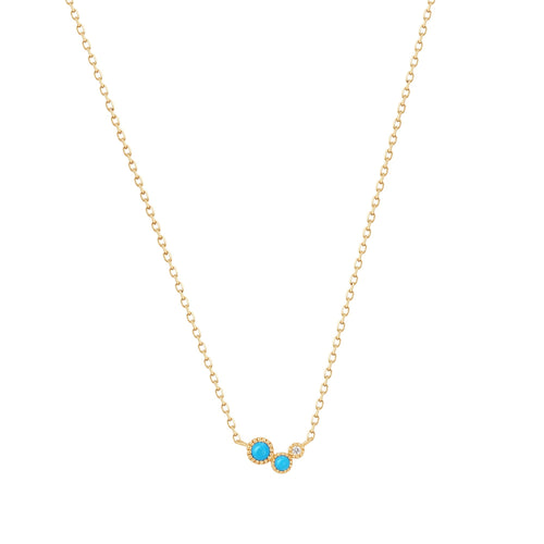 AMIRA | Turquoise & White Sapphire Waterfall Necklace Necklaces AURELIE GI 