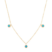 Load image into Gallery viewer, AMINA | Turquoise 3-Stone Station Necklace Necklaces AURELIE GI 
