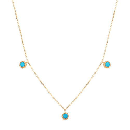 AMINA | Turquoise 3-Stone Station Necklace Necklaces AURELIE GI 