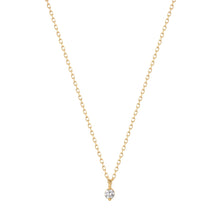 Load image into Gallery viewer, ESME | Floating Diamond Solitaire Necklace Necklaces AURELIE GI Yellow 

