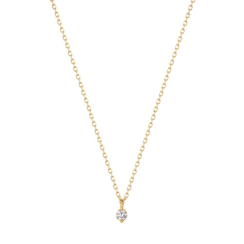 ESME | Floating Diamond Solitaire Necklace Necklaces AURELIE GI Yellow 