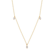 Load image into Gallery viewer, CRESSIDA | Floating Triple Diamond Necklace Necklaces AURELIE GI Yellow 
