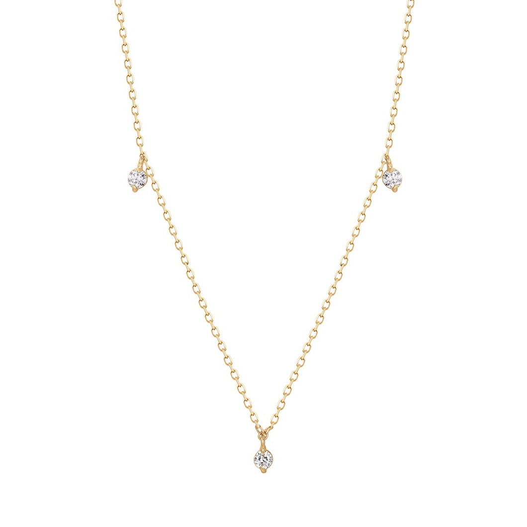 CRESSIDA | Floating Triple Diamond Necklace Necklaces AURELIE GI Yellow 