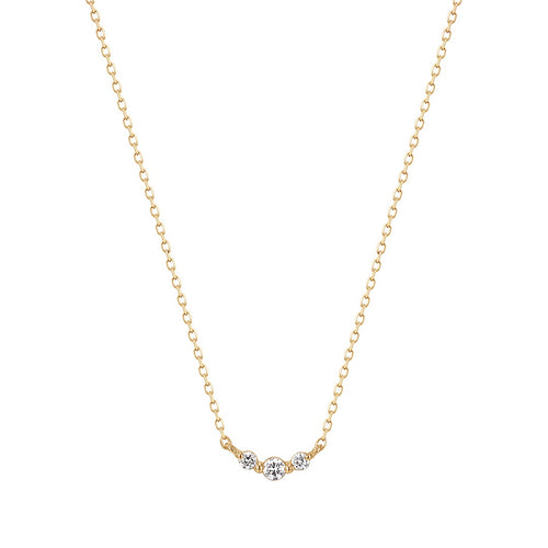 INEZ | Triple Diamond Necklace Necklaces AURELIE GI Yellow 