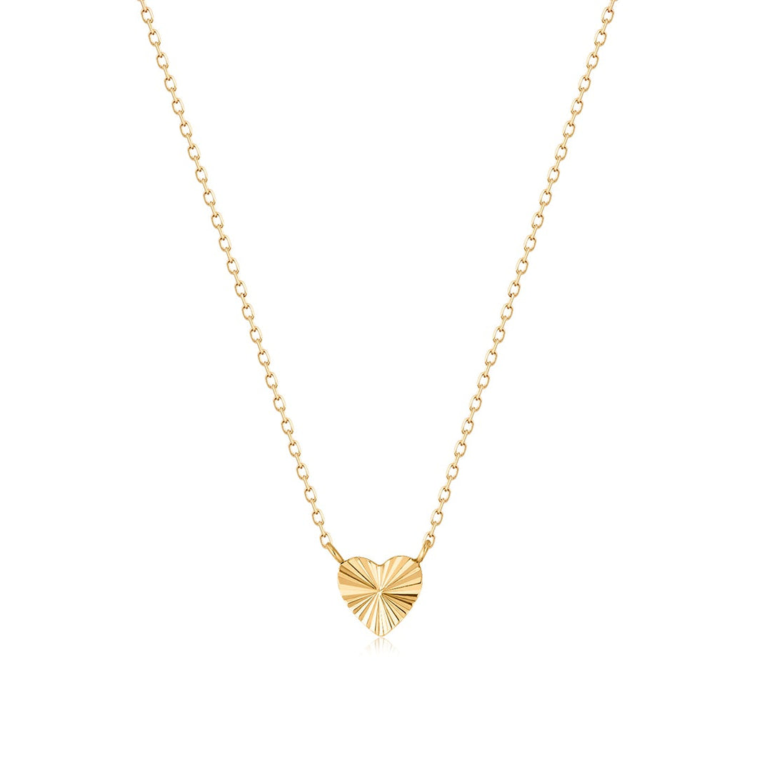 DYLAN | Diamond Cut Heart Necklace Necklaces AURELIE GI Yellow 