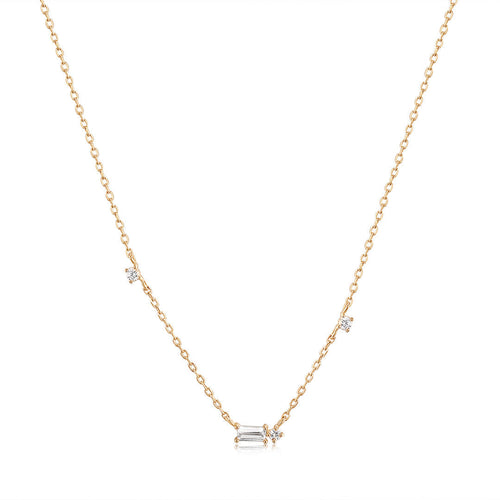 Danica | Baguette White Sapphire Station Necklace Necklaces AURELIE GI 