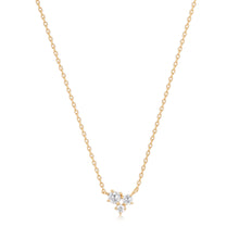 Load image into Gallery viewer, NORMA | Rose Cut Triple White Sapphire Necklace Necklaces AURELIE GI Yellow Gold 
