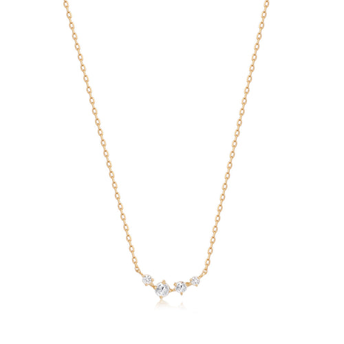 JEAN | Rose Cut White Sapphire Necklace Necklaces AURELIE GI Yellow Gold 