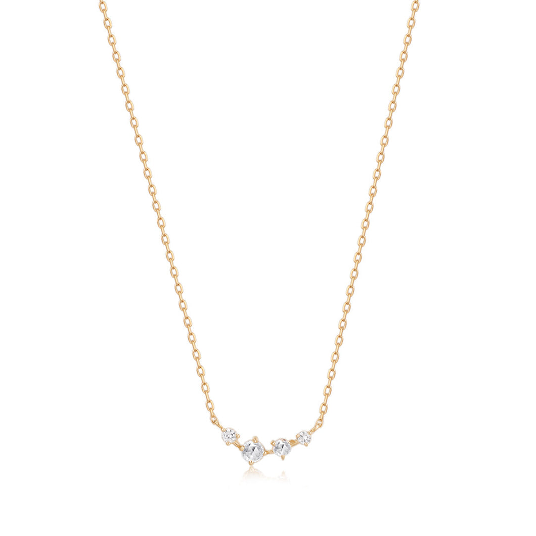 JEAN | Rose Cut White Sapphire Necklace Necklaces AURELIE GI Yellow Gold 