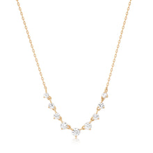 Load image into Gallery viewer, ROSAMUND | Rose Cut White Sapphire Necklace Necklaces AURELIE GI Yellow Gold 

