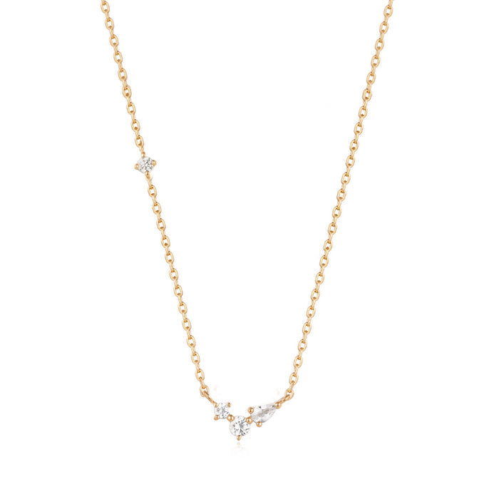 CAMI | Pear and Round White Sapphire Necklace