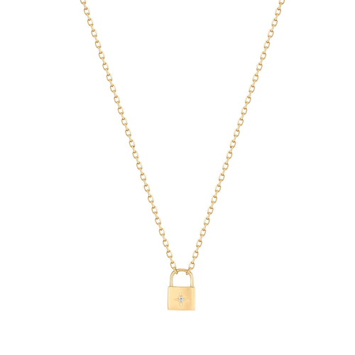 REHANA | Diamond Padlock Necklace Necklaces AURELIE GI 