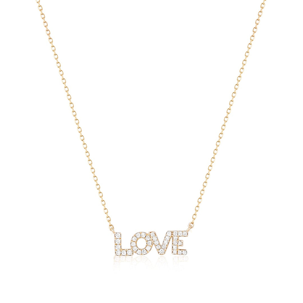 Love | Diamond Necklace Necklaces AURELIE GI Yellow 