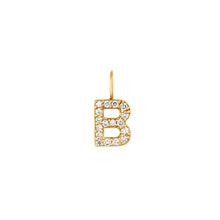 Load image into Gallery viewer, B | Diamond Initial Charm Necklace Charms AURELIE GI 
