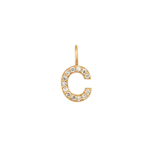 C | Diamond Initial Charm Necklace Charms AURELIE GI 