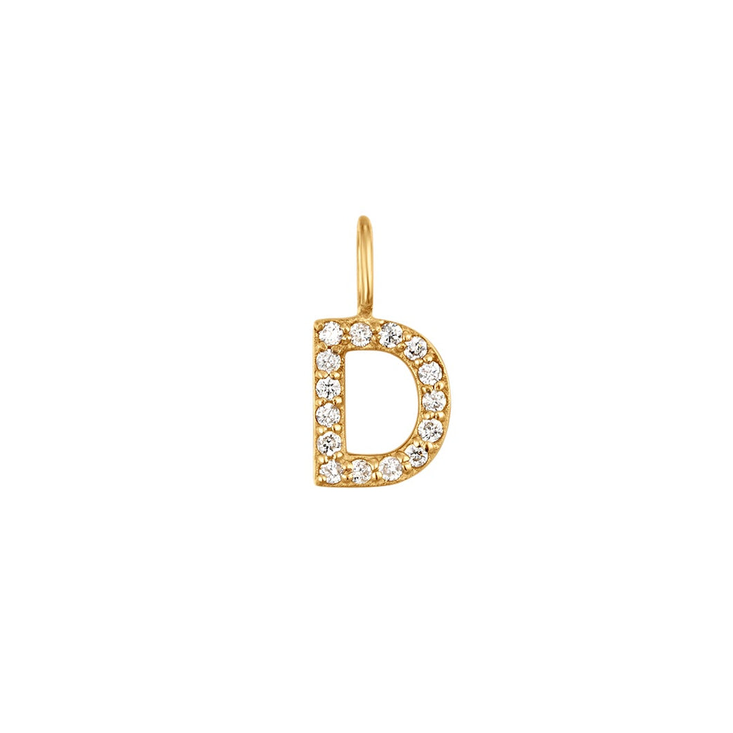 D | Diamond Initial Charm Necklace Charms AURELIE GI 