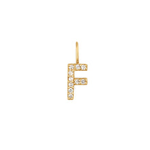 Load image into Gallery viewer, F | Diamond Initial Charm Necklace Charms AURELIE GI 

