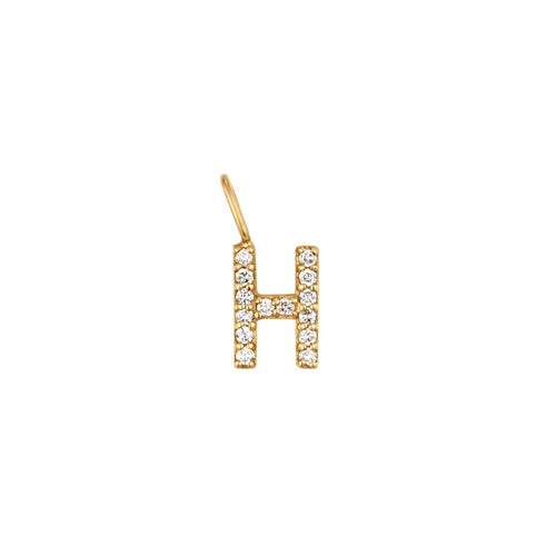 H | Diamond Initial Charm Necklace Charms AURELIE GI 