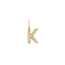 Load image into Gallery viewer, K | Diamond Initial Charm Necklace Charms AURELIE GI 
