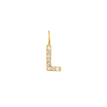 Load image into Gallery viewer, L | Diamond Initial Charm Necklace Charms AURELIE GI 
