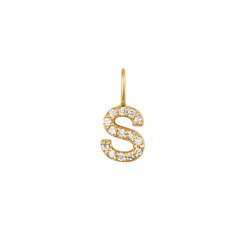 S | Diamond Initial Charm Necklace Charms AURELIE GI 