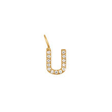 Load image into Gallery viewer, U | Diamond Initial Charm Necklace Charms AURELIE GI 
