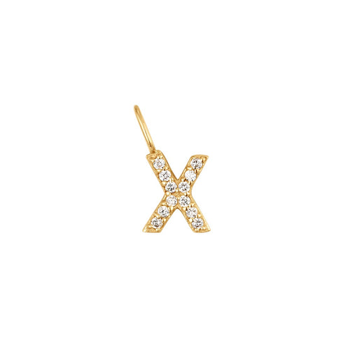 X | Diamond Initial Charm Necklace Charms AURELIE GI 