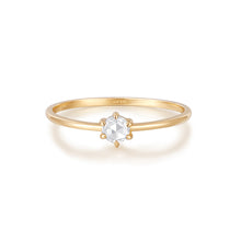 Load image into Gallery viewer, MARILYN | Solitaire Rose Cut White Sapphire Ring Rings AURELIE GI Yellow Gold #5 
