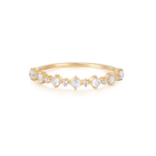 Load image into Gallery viewer, MARGARET | Rose Cut White Sapphire Band Ring Rings AURELIE GI Yellow Gold #5 
