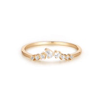 Load image into Gallery viewer, ADORA | Pear and Round White Sapphire Curved Ring
