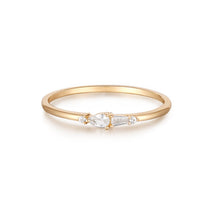 Load image into Gallery viewer, GEMMA | Pear, Baguette and Round White Sapphire Ring
